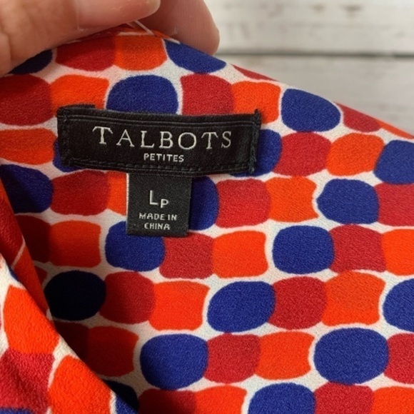 NWOT Talbots Polka-Dot Print Button Down Top - Picture 5 of 5
